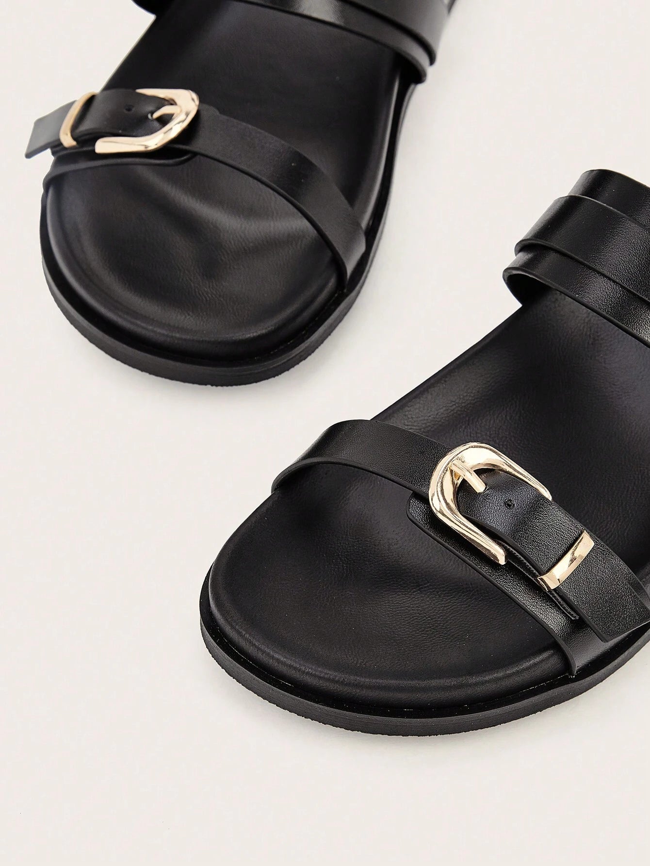 Metal Buckle Flat Sandals shein