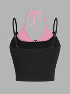 ICON Letter Printed 2 In 1 Casual Summer Cami Top, STOP LOOKING At Me I DO NOT EXIST shein