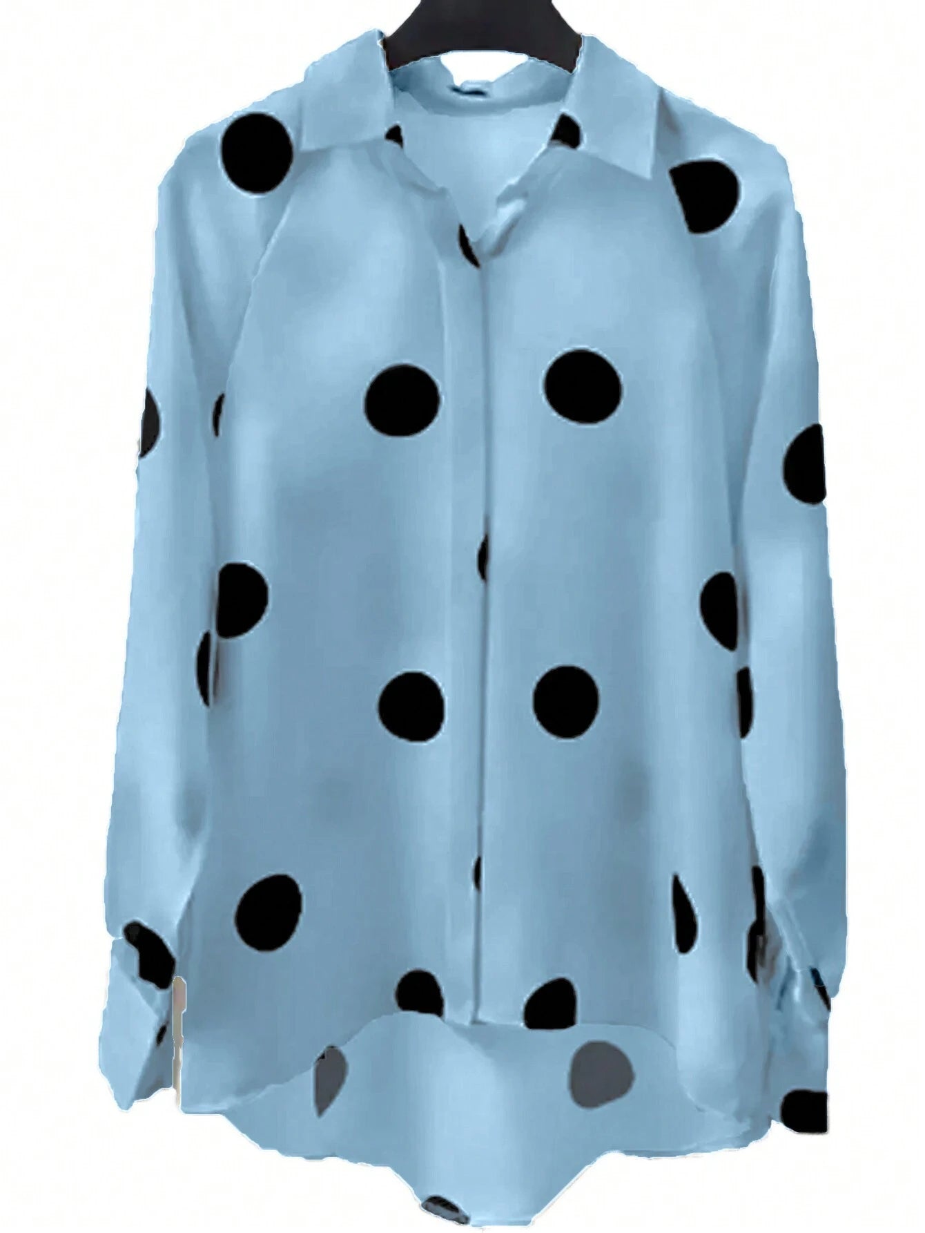 Essnce Polka Dot Print Long Sleeve Shirt shein