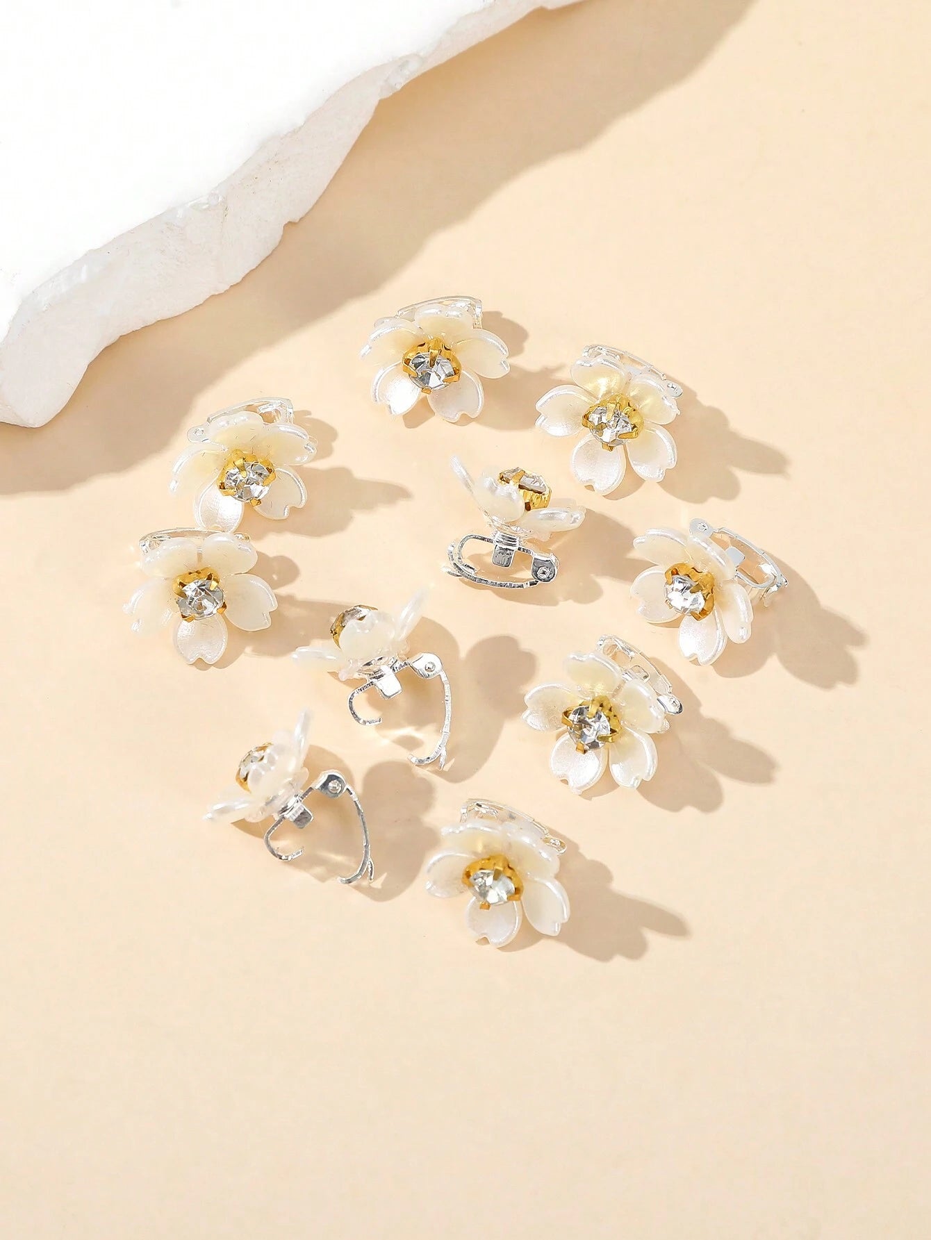 10pcs Flower Decor Hair Ring Elegant shein