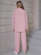 Relaxiva Flap Detail Drop Shoulder Shirt & Pants shein