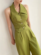 AZ Women's Fashionable Open Shoulder Suit Set shein