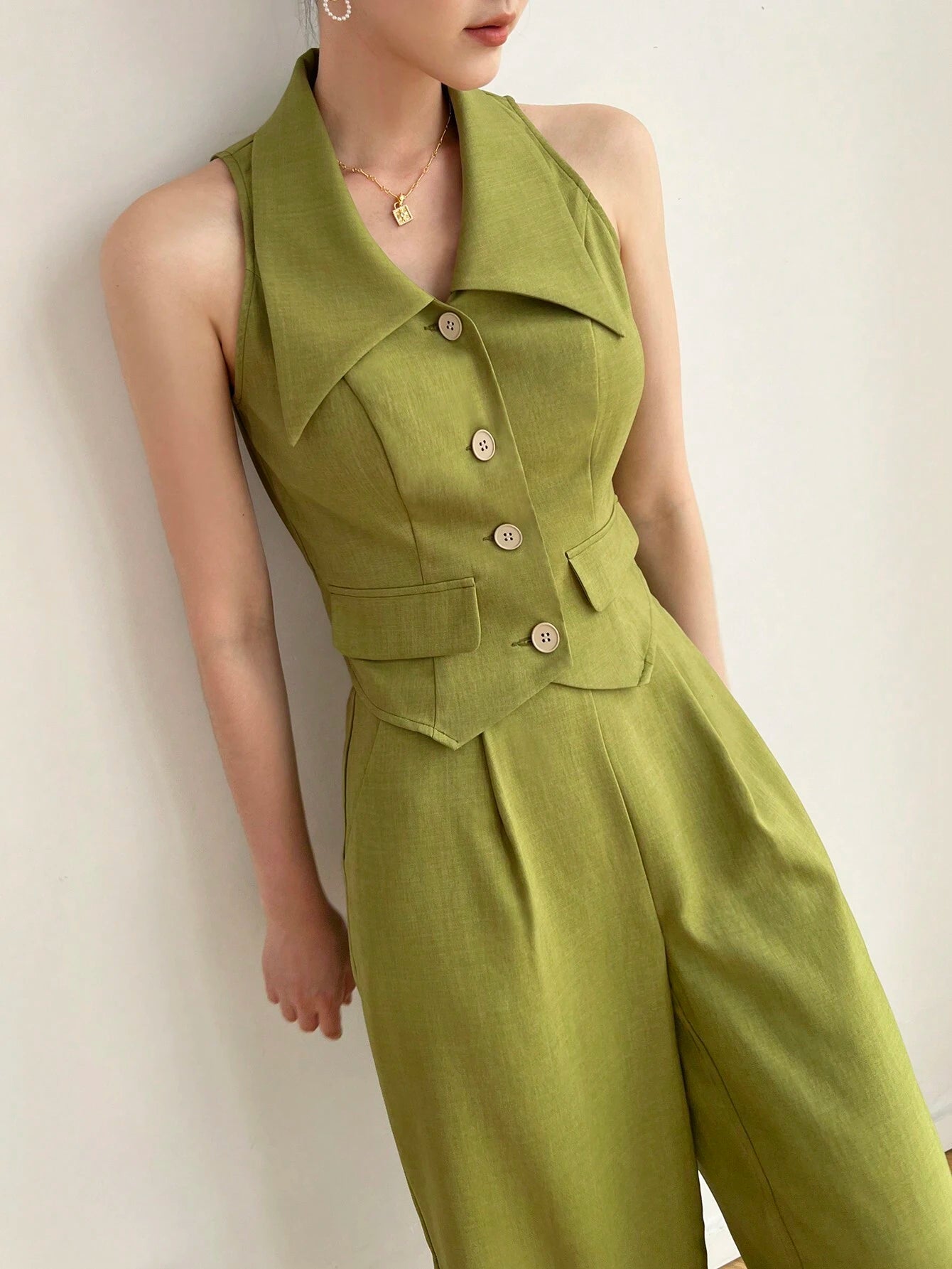 AZ Women's Fashionable Open Shoulder Suit Set shein