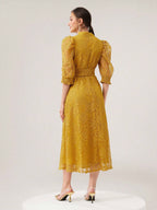 Modely Women's Summer Button Detail Waist Cinched Casual Dress shein