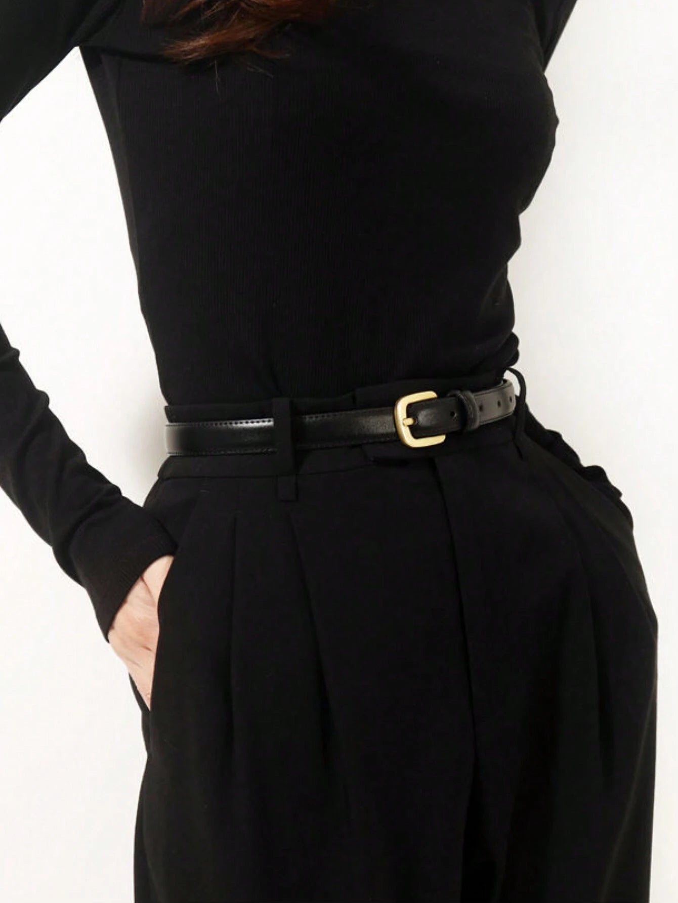 1pc Women's Decorative Jeans Pant, Retro & Fashionable, Goes Well With Daily Wear, Comes With Belt