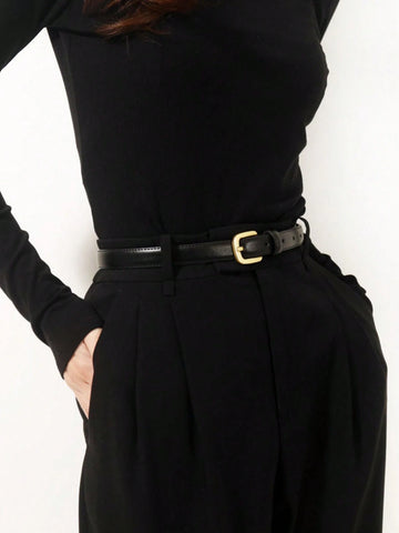 1pc Women's Decorative Jeans Pant, Retro & Fashionable, Goes Well With Daily Wear, Comes With Belt