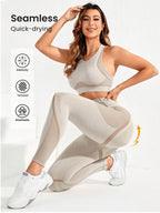 Sport Seamluxe Seamless High Stretch Racer Back Sports Set workout set shein