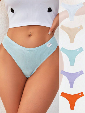 4pack Rib Panty Set shein