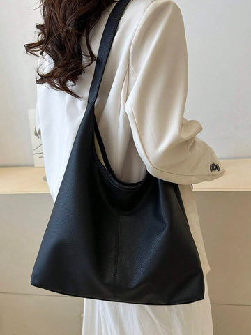 New Fashion All-Match Texture Solid Color PU Shoulder Bag