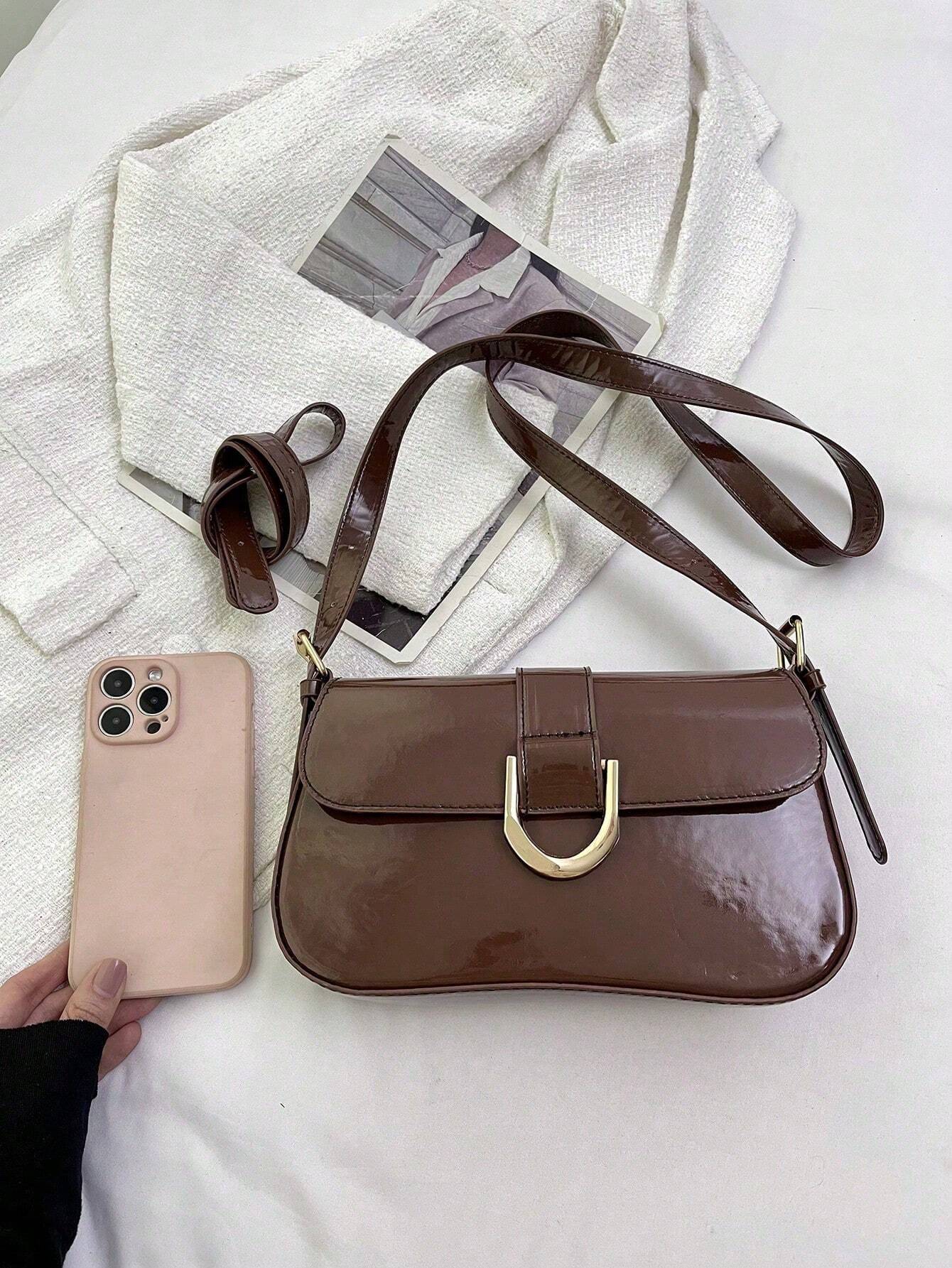 Fashion PU Leather Shoulder Bag shein