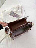 Fashion PU Leather Shoulder Bag shein