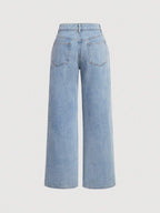 MOD Bow Knot Casual Straight Leg Jeans shein