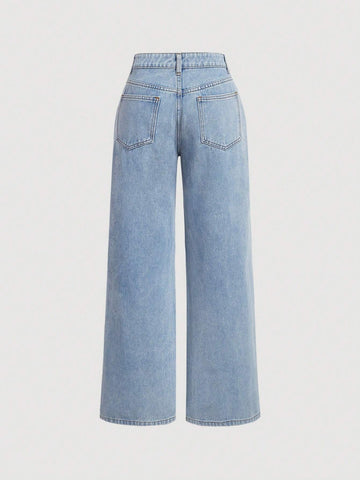 MOD Bow Knot Casual Straight Leg Jeans