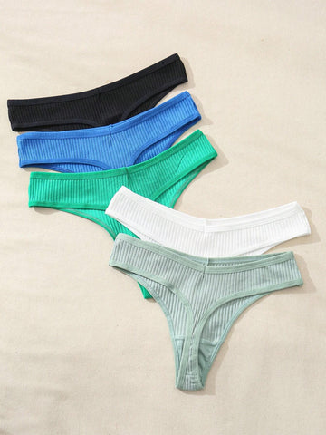 4pack Rib Panty Set shein