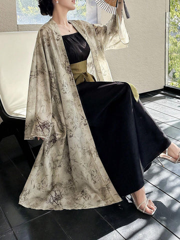 Modely Waist-Tied Casual Cami Dress And Long Sleeve Cardigan Hanfu Set shein