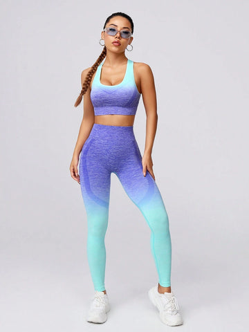 Sport Seamluxe Seamless High Stretch Racer Back Sports Set workout set shein