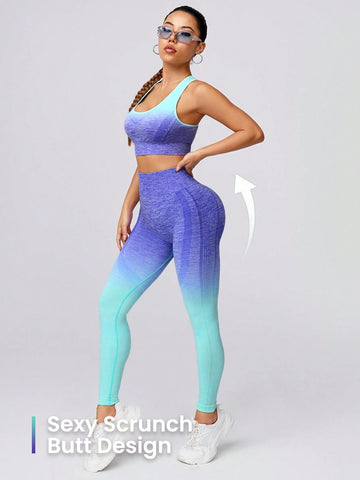 Sport Seamluxe Seamless High Stretch Racer Back Sports Set workout set shein