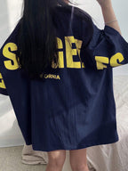 DAZY Letter Graphic Drop Shoulder Oversized Tee shein