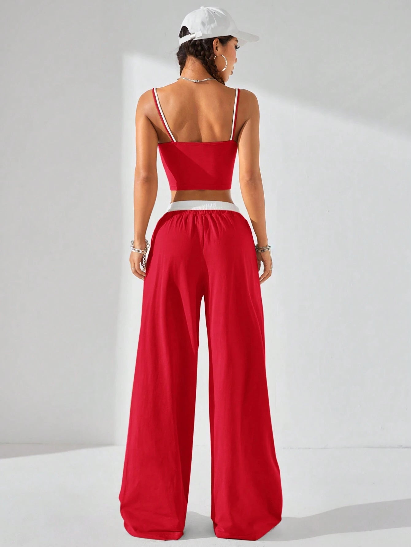 Coolane Women's Summer Casual Sport Knit Two Fake Pieces Tank Tops & Sweatpants