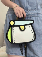 Bag Girl Anime Cartoon Girl's Heart 2D Cute Shaped Cake Handbag shein