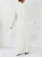 Rafferiza Solid Color Long Bell Sleeve Women's Dress shein