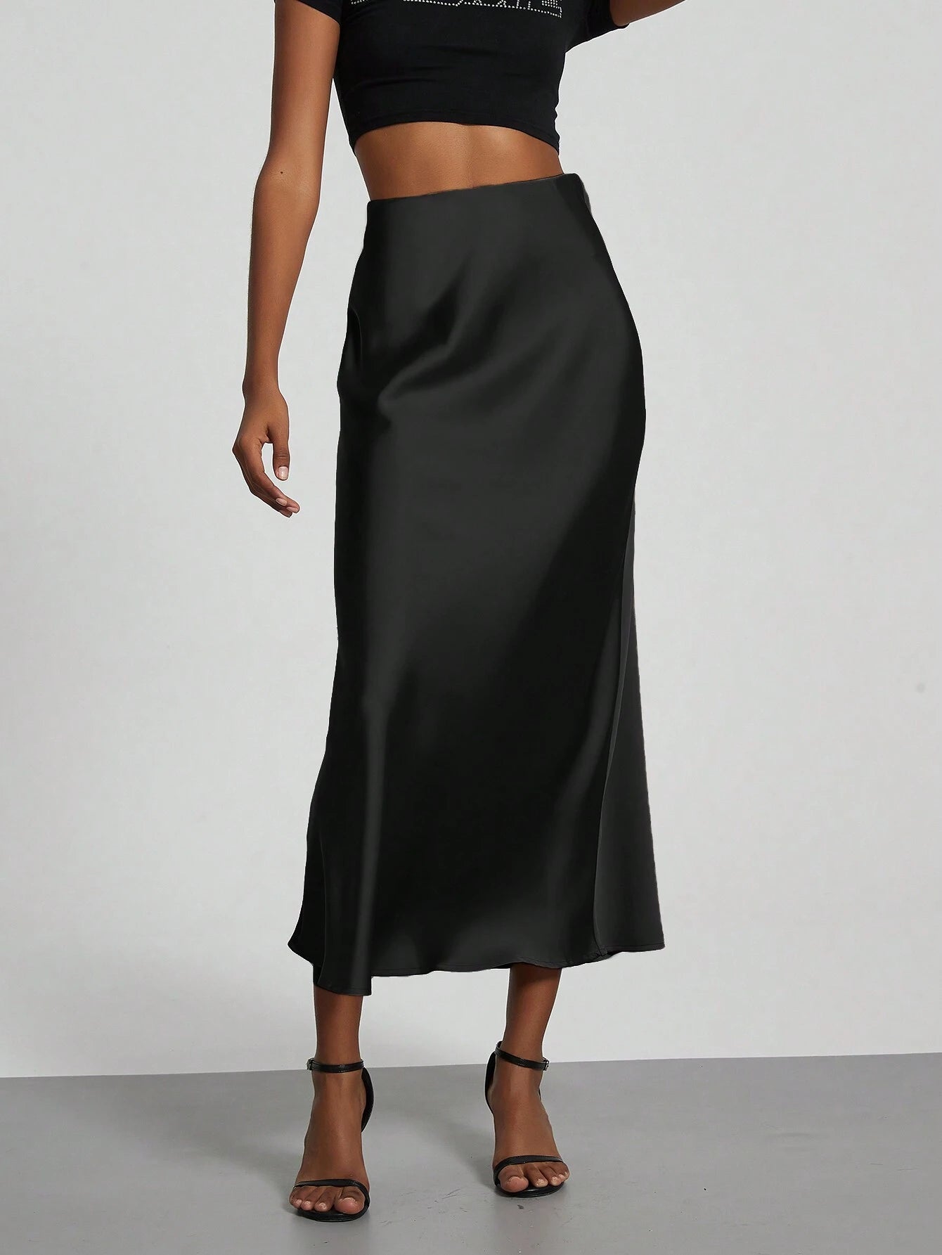 Women's Fashion Casual Stretch Silk Satin Texture Satin Skirt