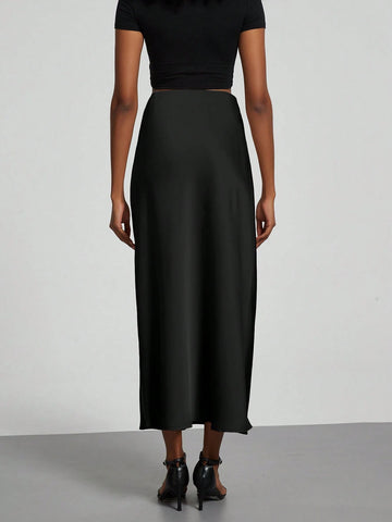 Women's Fashion Casual Stretch Silk Satin Texture Satin Skirt