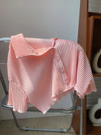Y2K Style Short Cropped Pleated Shirt shein