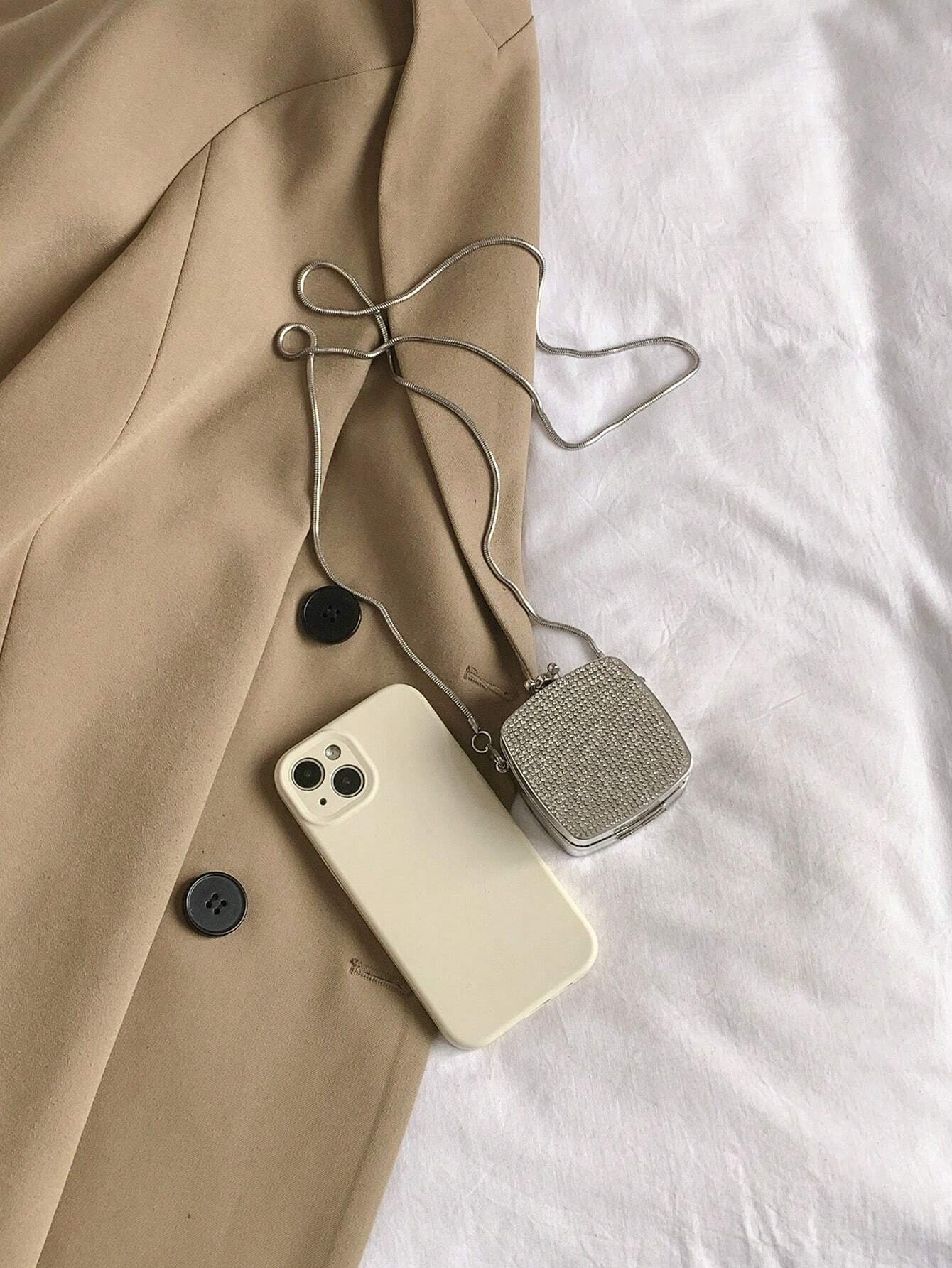 Mini Metallic Chain Box Bag, Funky, Punk & Bag For Street Wear shein