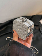 Mini Metallic Chain Box Bag, Funky, Punk & Bag For Street Wear shein