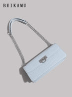 1pc Fashionable Crocodile Pattern Versatile Crossbody Bag With Chain Strap shein