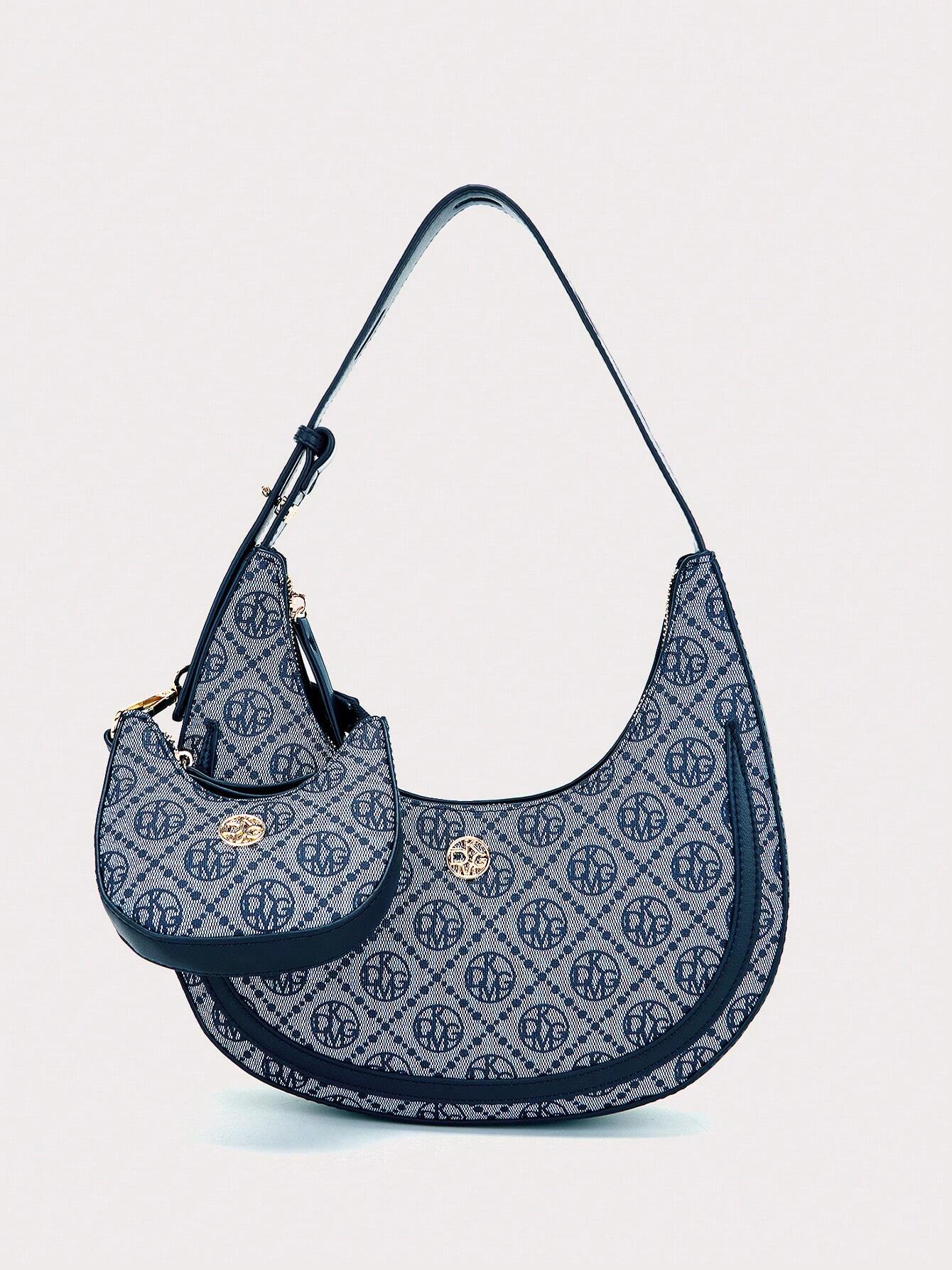 ANESSAMAY&DKMG 2pcs/Set Silk Printed Letter Pattern Combination Bag Strap Adjustable shein