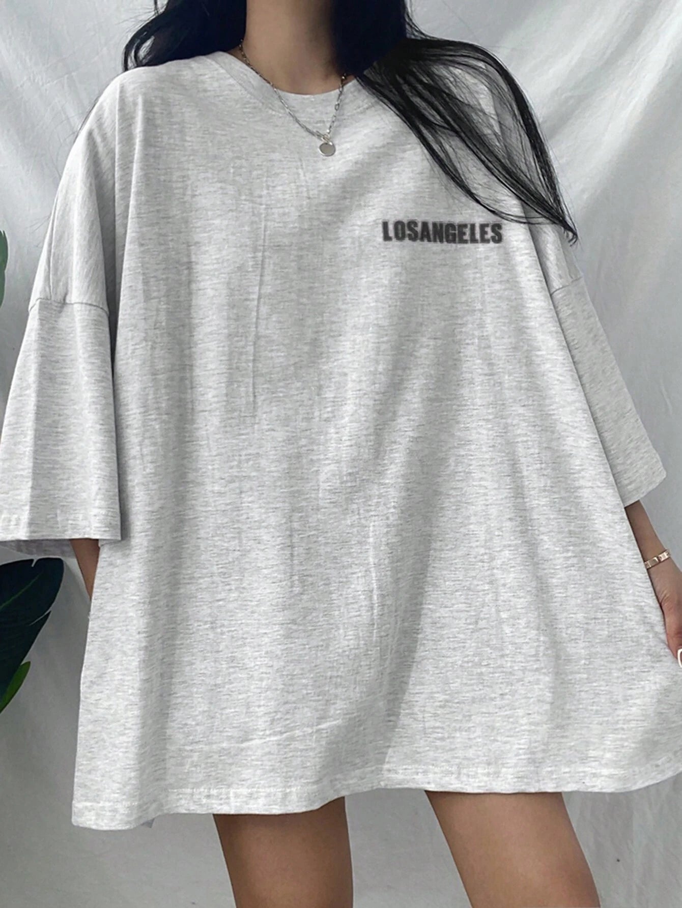 DAZY Letter Graphic Drop Shoulder Oversized Tee shein