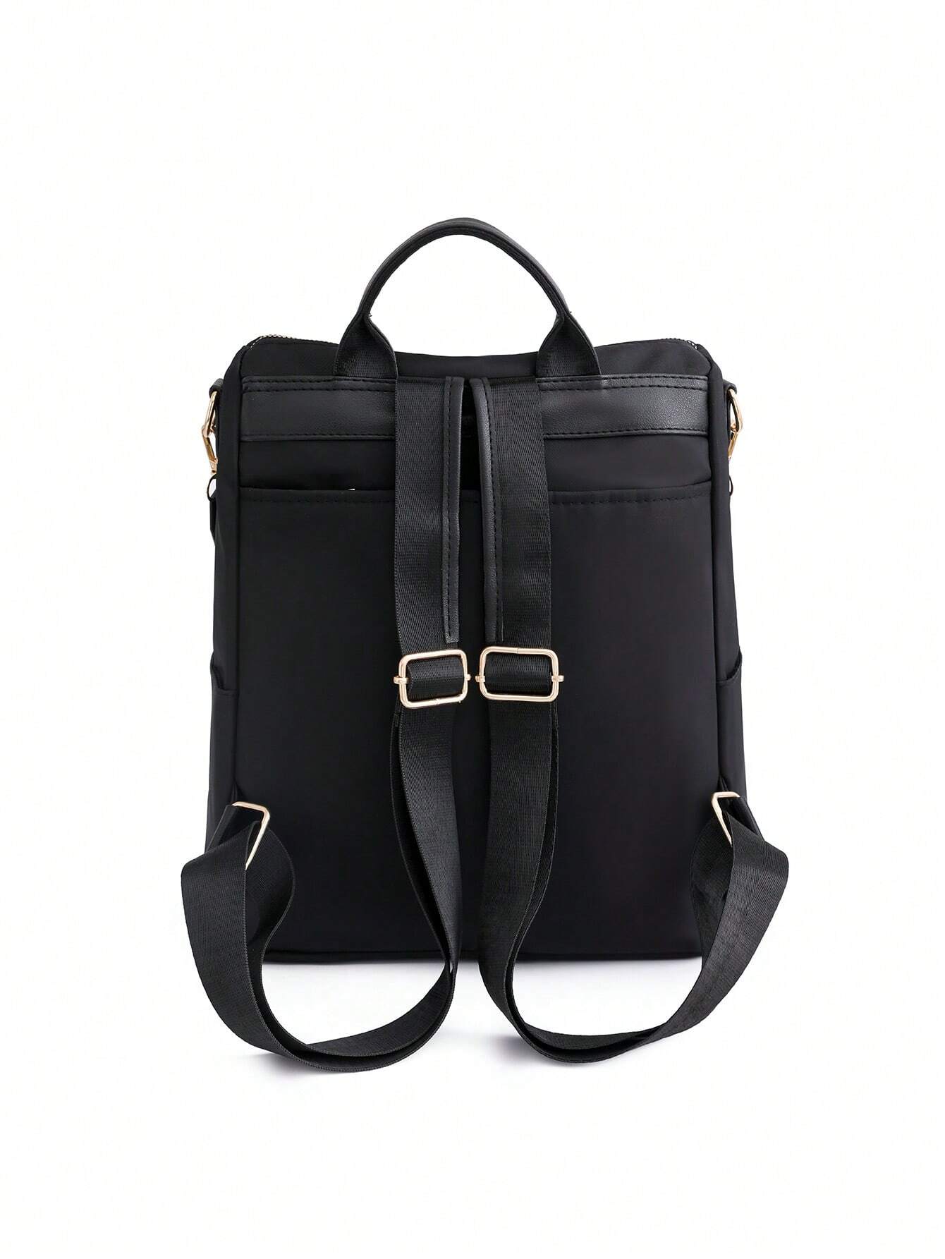 Women's Large Capacity Casual Backpack With Stitching Design shein