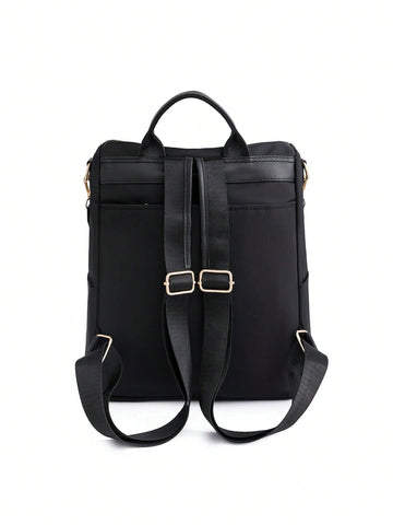 Women's Large Capacity Casual Backpack With Stitching Design