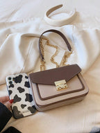 Mini Push Lock Chain Decor Flap Square Bag Shoulder Bag shein