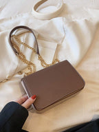 Mini Push Lock Chain Decor Flap Square Bag Shoulder Bag shein