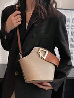 High Sense Bag Color Matching Handbag Cross-Body Bucket Bag shein