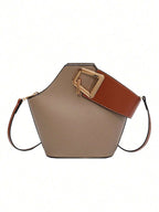 High Sense Bag Color Matching Handbag Cross-Body Bucket Bag shein