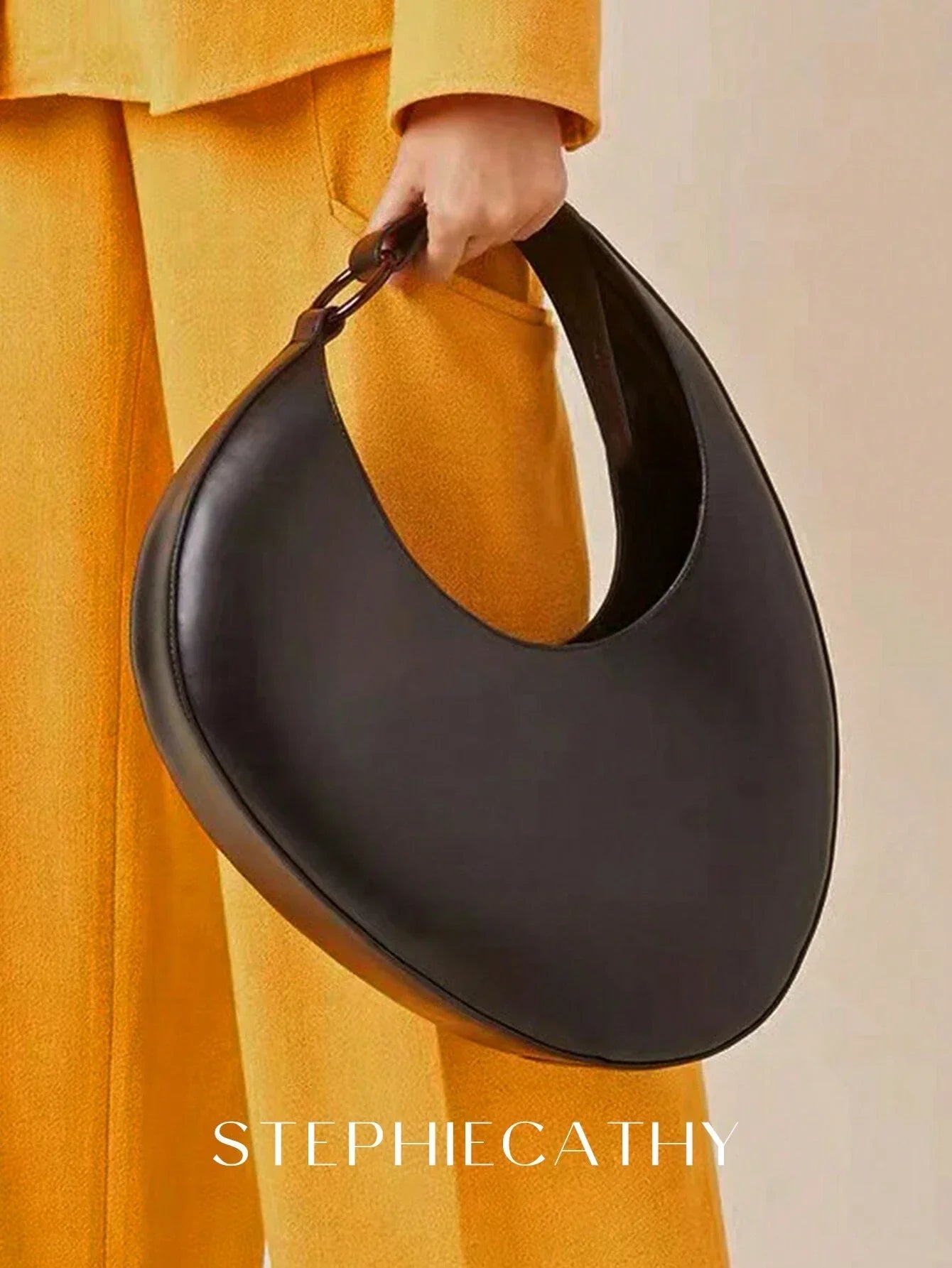 STEPHIECATHY CEZIRA Fashionable, Minimalist, Vintage, Retro, Bohemian Resin Ring Shoulder Strap Hobo Handbag shein