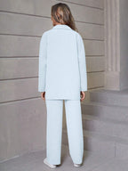 Relaxiva Flap Detail Drop Shoulder Shirt & Pants shein