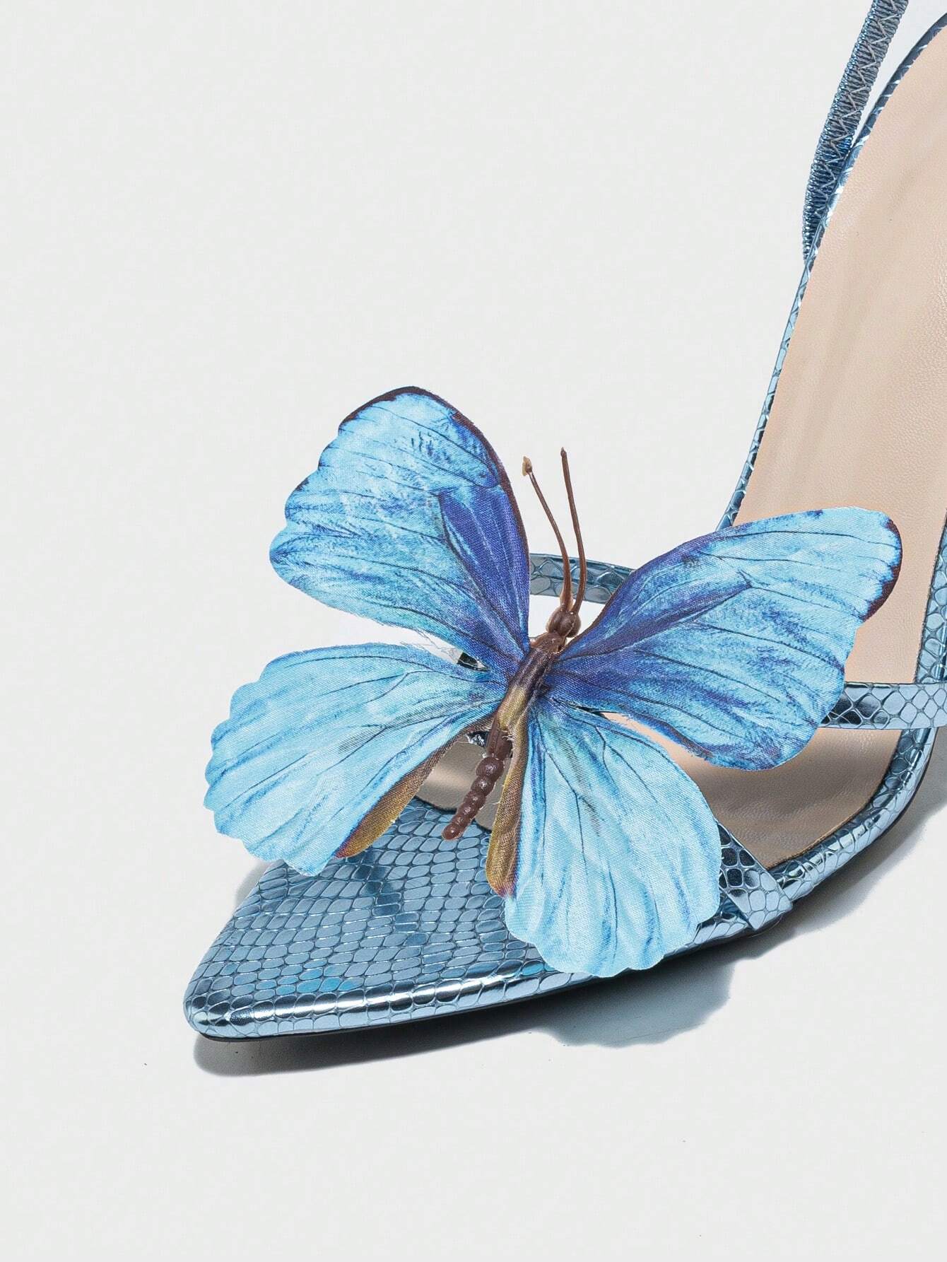 Eye-Catching Orchid Nude Strap Elegant Light Blue Sandals shein