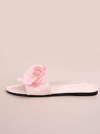 French Style Floral Strap Flat Slide Sandals shein