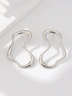 2pcs Geometric Metallic Stud Earrings shein