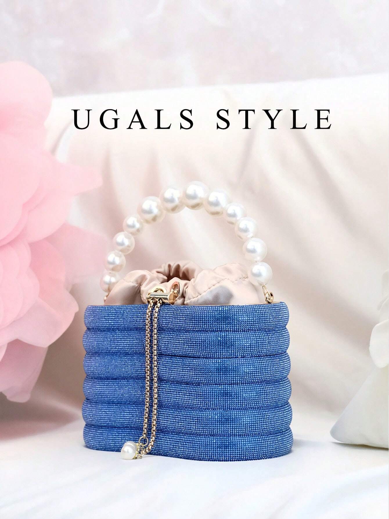 Luxury Women's Bridal Wedding Pearl Purse Party Prom Glitter Bling Rhinestone Clutches Handbag shein