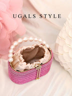 Luxury Women's Bridal Wedding Pearl Purse Party Prom Glitter Bling Rhinestone Clutches Handbag shein