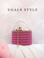 Luxury Women's Bridal Wedding Pearl Purse Party Prom Glitter Bling Rhinestone Clutches Handbag shein