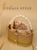 Luxury Women's Bridal Wedding Pearl Purse Party Prom Glitter Bling Rhinestone Clutches Handbag shein