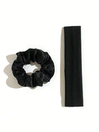 10pcs Solid Color Simple Retro Fashion Breathable Sweat-Absorbing Hair Accessories shein