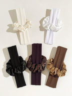 10pcs Solid Color Simple Retro Fashion Breathable Sweat-Absorbing Hair Accessories shein